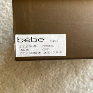 Bebe 5” gold platform heels